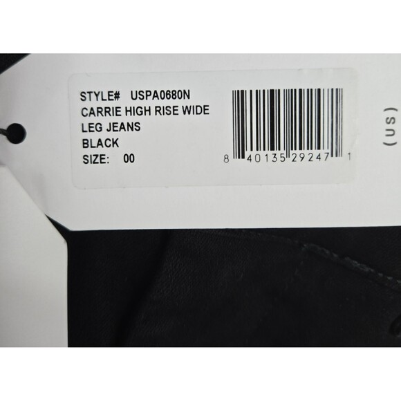 Universal Standard Women's Size 00 Black Carrie High Rise Wide Leg Jeans NWT - Picture 10 of 13